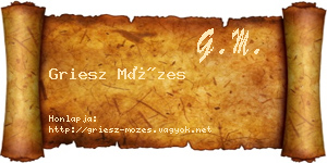 Griesz Mózes névjegykártya