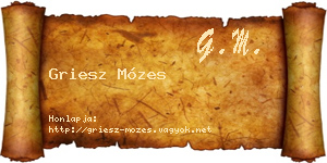 Griesz Mózes névjegykártya